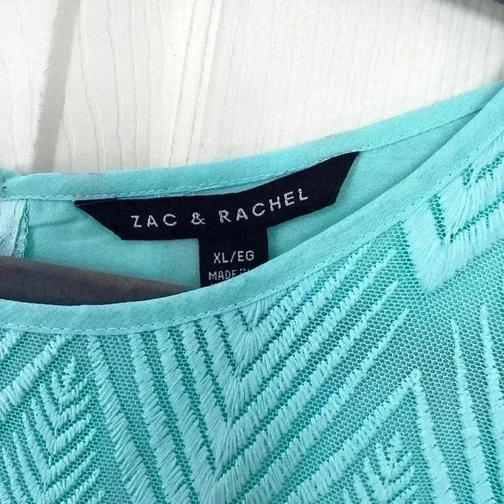 NWT Zac and Rachel tank top Beautiful sky blue tank top with draped back Size XL - Picture 3 of 8